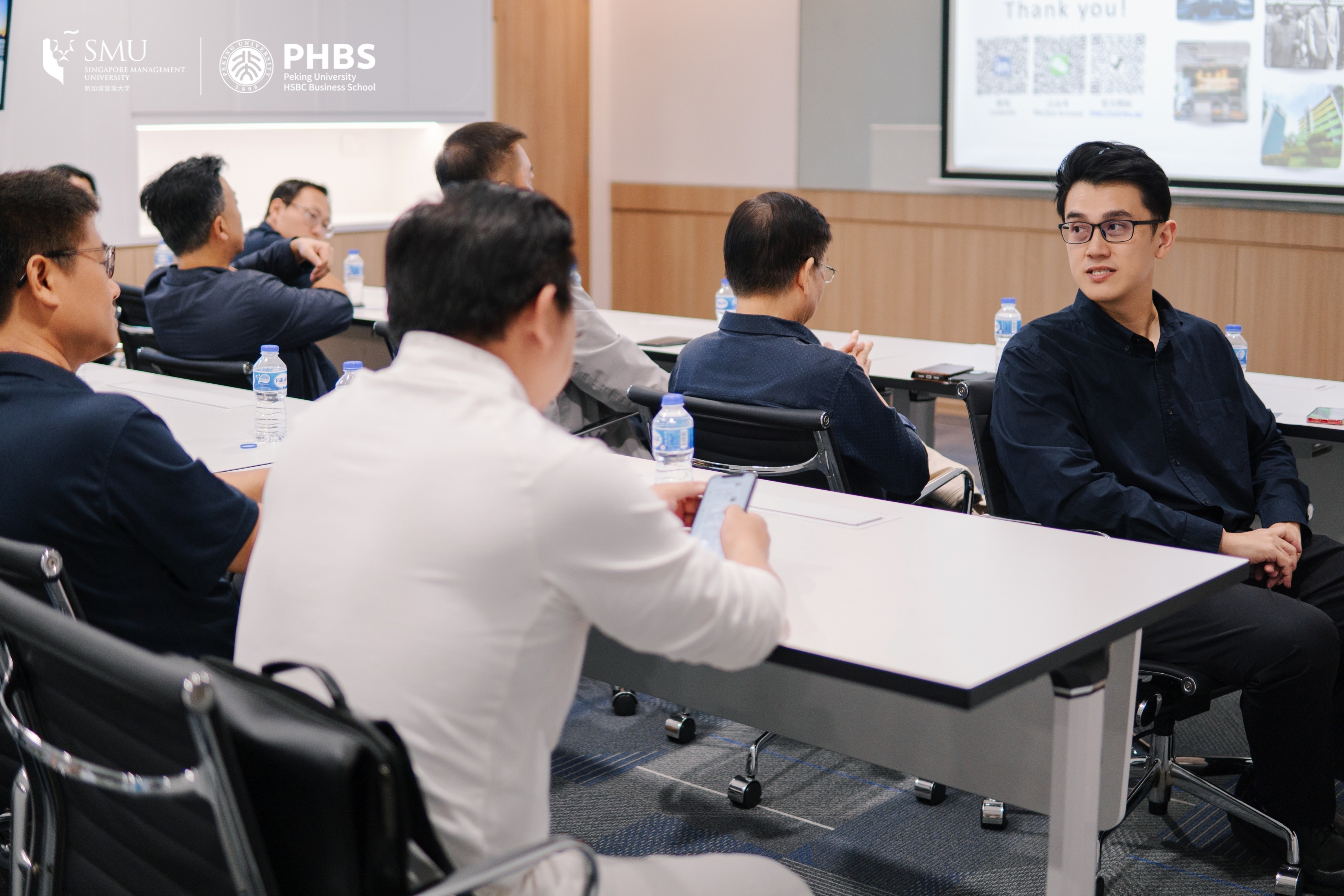 students interacting with speaker